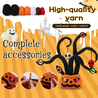 Kit de crochet pour débutants : plante citrouille pour Halloween 