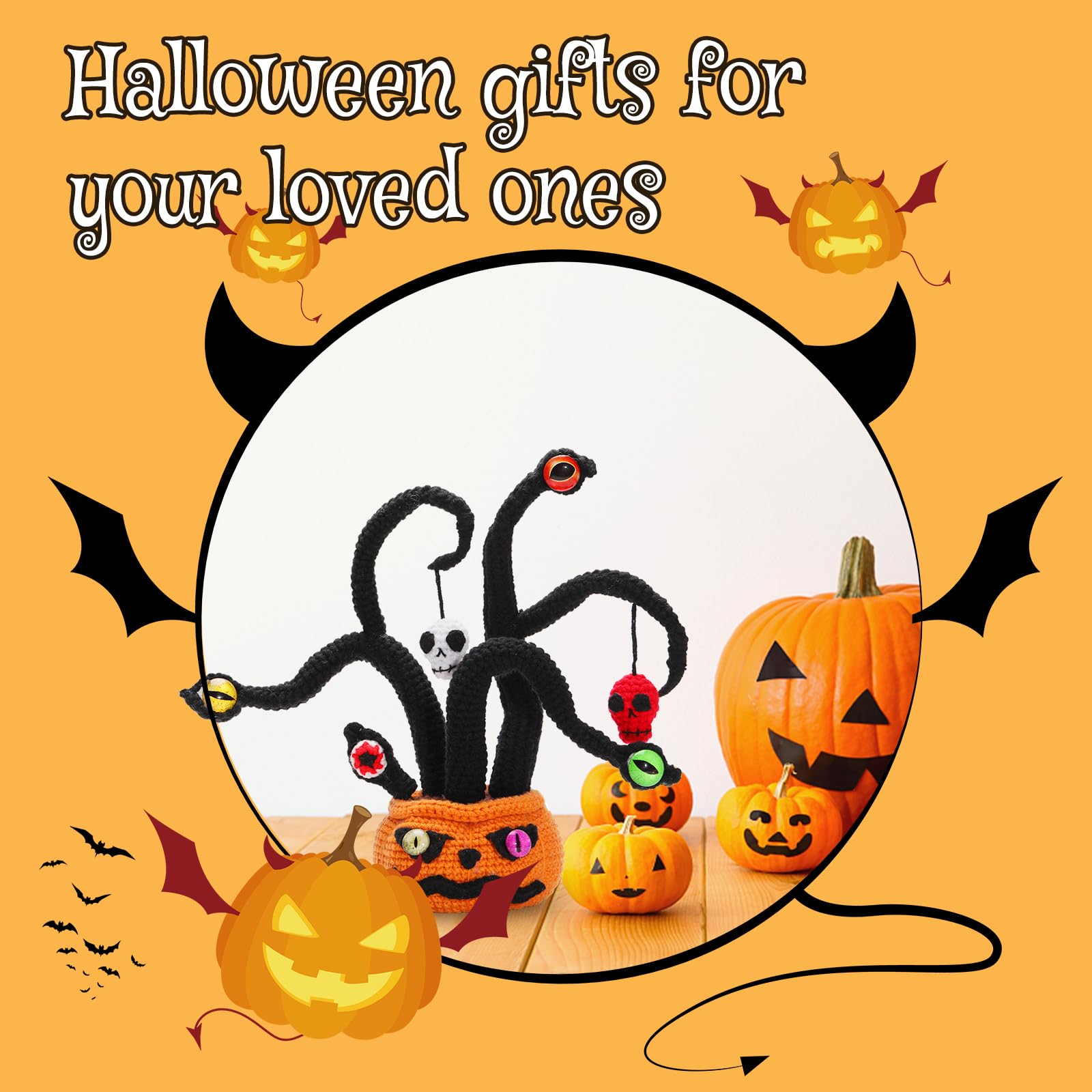 Kit de crochet pour débutants : plante citrouille pour Halloween 