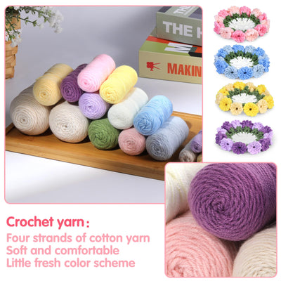 Kit de crochet pour débutants : 4 dessous de verre pour pots de fleurs